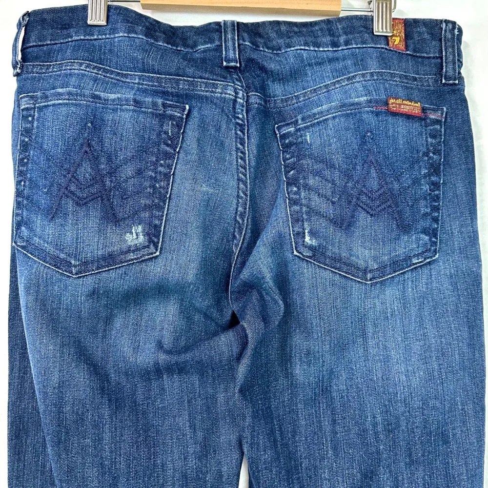 7 FOR ALL MANKIND Denim Low Rise Flare Bootcut A Pocket Jeans Dark Wash Women 29 - Picture 5 of 8